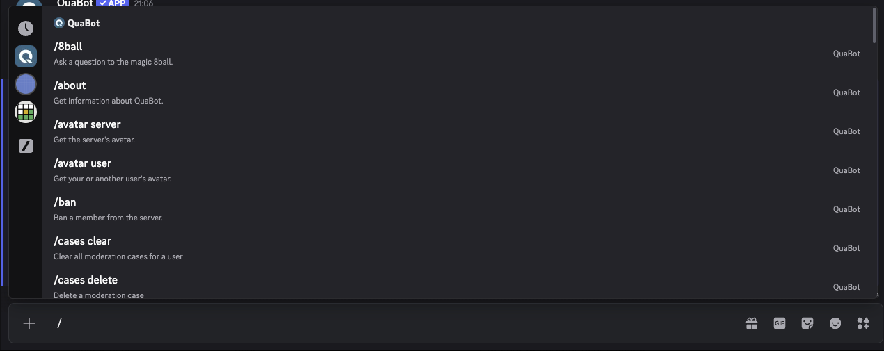Commands List