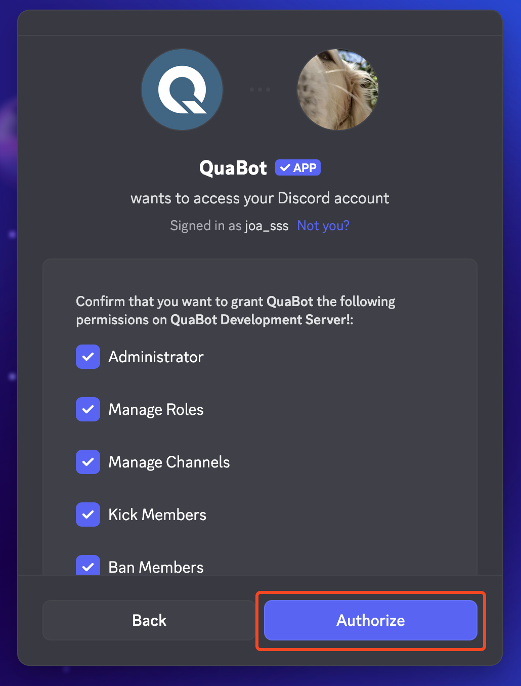 Permissions Screen