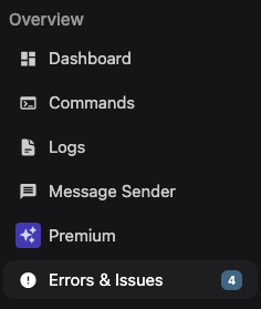 Issues Errors Sidebar