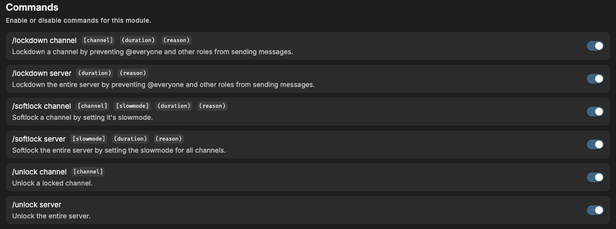 Commands