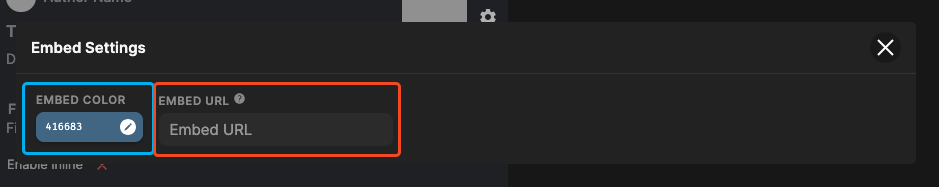 Settings Popup