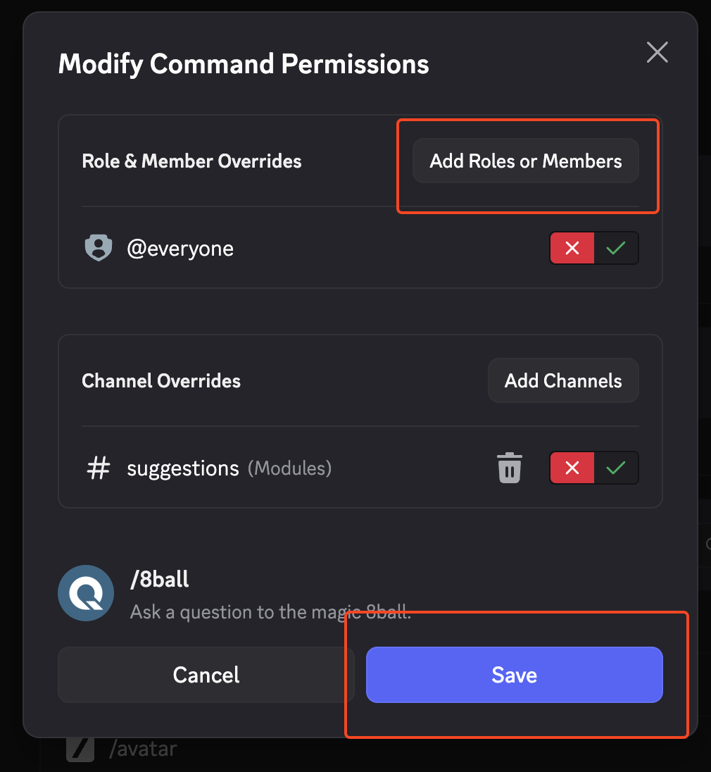 Permissions Command Manage