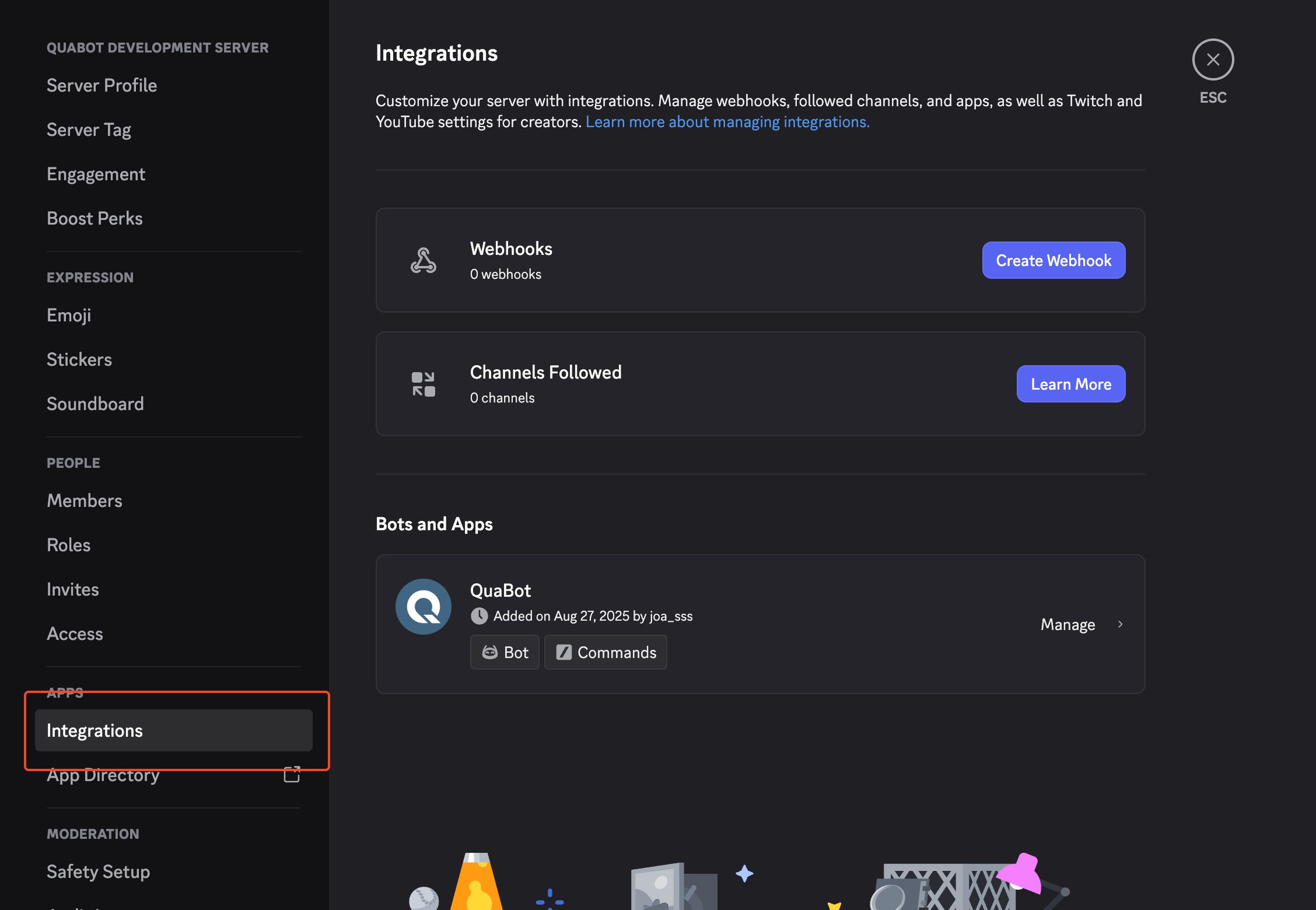 Permissions Select QuaBot