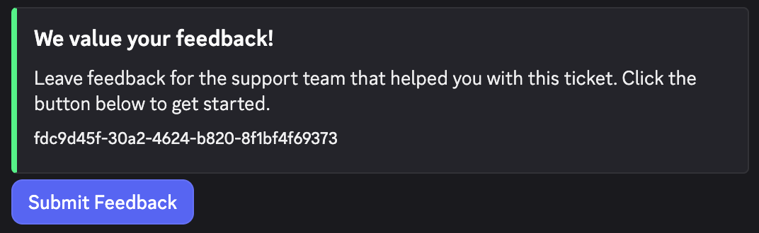 Tickets Feedback