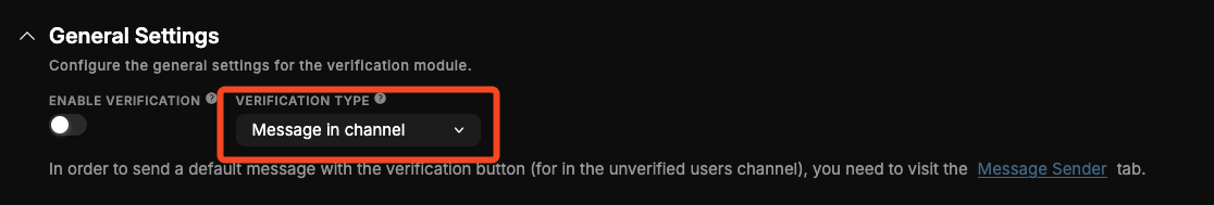 Verification Message Type